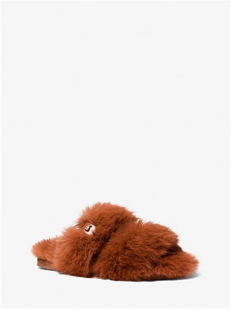 michael michael kors tula faux fur slide